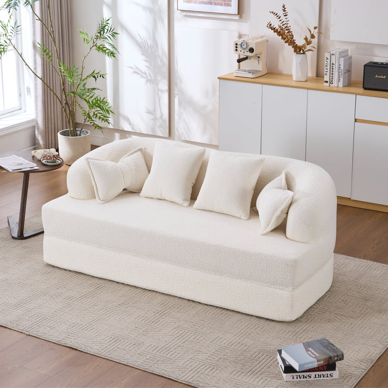 2-in-1 Foldable Sofa Bed with 4 Pillows, photo 9 of 10