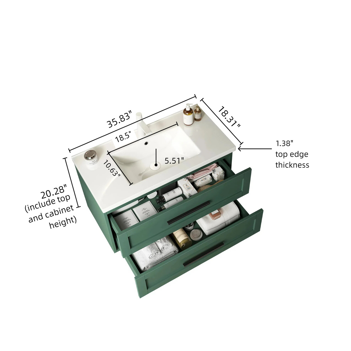 Jodi 36" Bathroom Vanity with Sink, photo 5 of 5