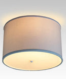 14"W Moderne Flush Mount Conversion Kit White Fabric Drum Lampshade by LampsUSA