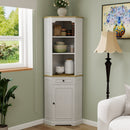 68" Tall Corner Cabinet with Door, Drawer, and Adjustable Shelf by HouseOfZazla