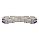 Nova - Sectional With Bluetooth Speaker, LED And Lifting Wine Cabinet