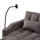 Modern Loveseat Futon Sofa With Pullout Bed, Adjustable Reclining Backrest, Toss Pillows by HouseOfZazla