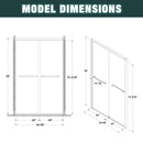 Aluminum Frame Double Sliding Shower Door - Bypass Bathroom Door