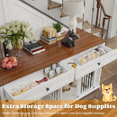 Large Dog Crate, Water Resistant Indoor Pets Furniture Double Dog Crates - Brown White by HouseOfZazla