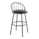 Riley - Claire Farmhouse Fixed Height Barstool With Swivel With Round Footrest (Set of 2) by HouseOfZazla