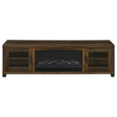 Havering 71-inch TV Stand Fireplace Media Console Dark Pine