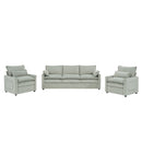 Modern Sofa Set With Double Layer Cushion And Side Storage Pockets
