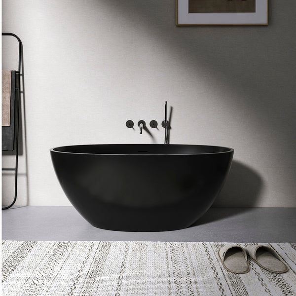 55 Inch Freestanding Solid Surface Soaking Bathtub, photo 2 of 10