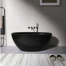 55 Inch Freestanding Solid Surface Soaking Bathtub