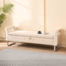 Wide Storage Soft Ottoman Bench With Armrests by Unique Piece Furniture