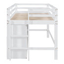 Loft Bed With 4 Drawers, Underneath Cabinet And Shelves by HouseOfZazla
