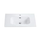 Glossy White Ceramic Integrated Basin by HouseOfZazla
