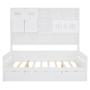 Daybed With All-In-One Cabinet And Shelf