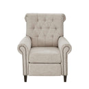 Aidan - Push Back Recliner Chair With Tufted Back And Nailhead Trim - Cream by HouseOfZazla
