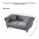 Chesterfield Upholstery Fabric Loveseat With Roll Armrest And Nailhead by HouseOfZazla