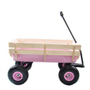 Outdoor All Terrain Garden Wagon with Wooden Railings and Pneumatic Tires by HouseOfZazla