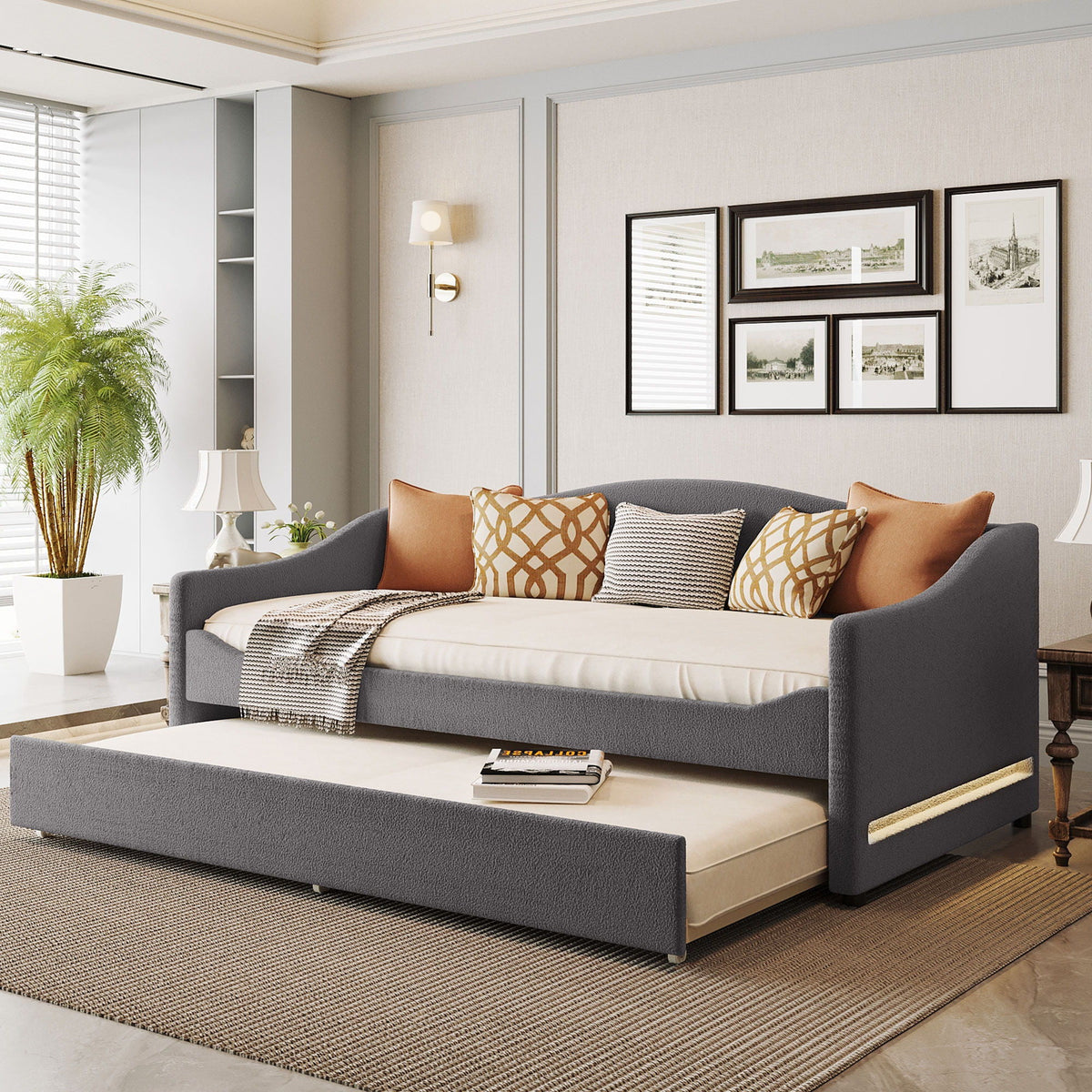Design Upholstered Daybed With Light And Trundle, photo 3 of 21