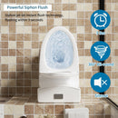 Elegant One Piece Toilet With Tornado Dual Flush, Siphonic S Trap 12", Soft Close Seat, Dual Flush, Ada Height, Glossy - Gloss White by HouseOfZazla