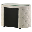 Santiago - Oval 2 Drawer Upholstered Nightstand - Ivory by HouseOfZazla
