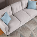 79.9" Modern Living Room Sofa Linen Upholstered Couch Furniture for Home or Office, Light Grey,(3-Seat,)