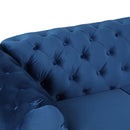 40.5" Velvet Upholstered Accent Sofa, Modern Single Sofa Chair with Button Tufted Back, Modern Single Couch for Living Room, Bedroom, or Small Space, Blue