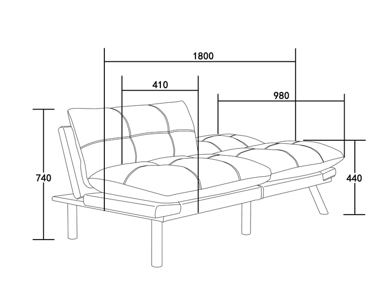 Cream Convertible Folding Modern sofa Bed