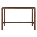TREXM Rustic Patio Bar Set with Ergonomic Chairs, Solid Wood Slatted Tabletop in Mocha+Beige Cushion by Montret