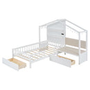 House Bed With Upholstered Sofa, Wireless Charging Station, Shelves And 2 Drawers by HouseOfZazla