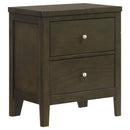 Clement - 2 Drawer Nightstand Bedside Table - Espresso by HouseOfZazla