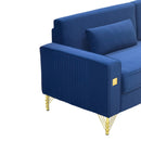 Royal Blue Velvet 2-Piece Sofa Set