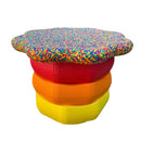 Flower-shaped Balance Board for Stepping Stones in Rainbow Confetti