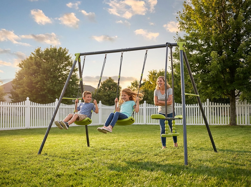 Triple Children Metal Safe Swing Set, photo 9 of 10