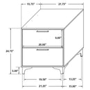 2 Drawer Rectangular Nightstand - Black by HouseOfZazla