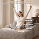 Convertible Chaise Lounge Sleeper Sofa with Cup Holders & Pillows