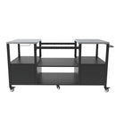 Outdoor Grill Table For Big Egg Style Bbq With Metal Grill Cart And Storage Box And Metal And Stainless Steel - Black / Silver
