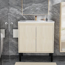 Bathroom Vanity With Ceramic Sink, Floor-Standing Design, Soft-Closing Drawers by HouseOfZazla