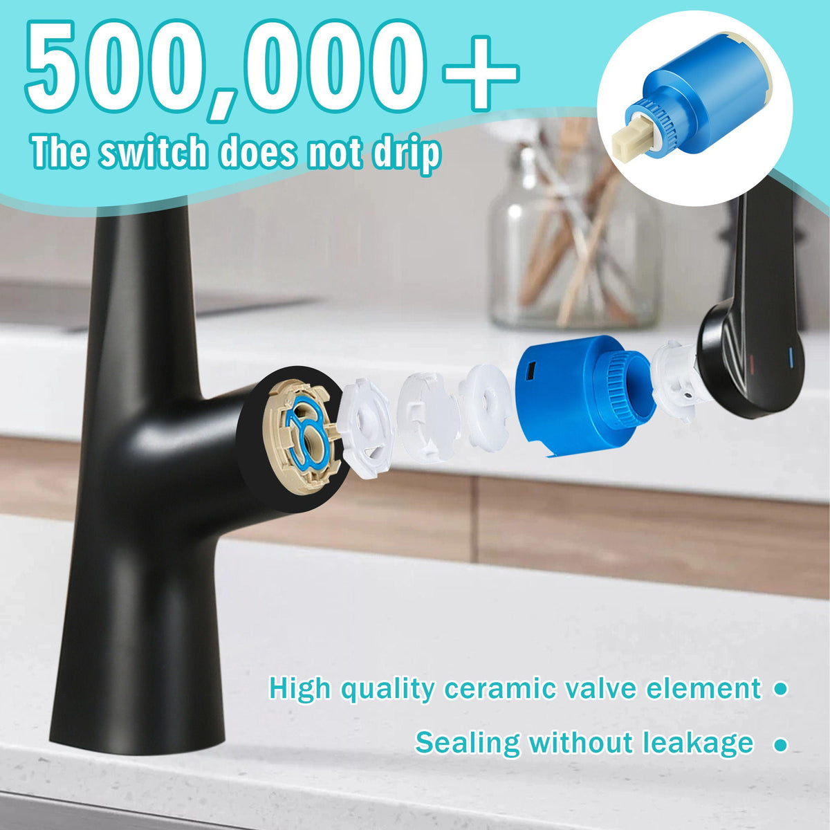 Professional Kitchen Faucet With 3 Function 360 Sprayer And 1 Touch Switching, photo 16 of 18