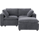 68.5" Loveseat Sofa with Ottoman Modular Sectional Love Seat Couch Small L Shaped Upholstered Couch for Living Room Apartment Small Space, Chenille Grey
