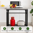 2-Tier Outdoor Grill Cart with Stainless Steel Top, Large Wheels & Tool Hooks by HouseOfZazla