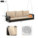 3 Person Large Patio Swing Bench With Cushions For Backyard by HouseOfZazla
