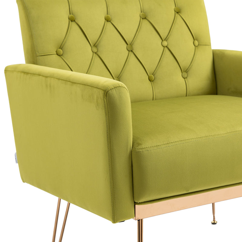 Accent Chair, leisure single sofa with Rose Golden feet