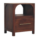 Solid Wood Arched Edge 1 Drawer Bedside