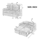 Modern Loveseat Pull Out Sofa Bed With Adjustable Backrest, Two Cup Holders, A Phone Holder, Three Charging Ports And Side Storage Pockets For Living Room by HouseOfZazla