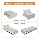 4-in-1 Sofa Bed, Chair Bed, Multi-Function Folding Ottoman Bed with Storage Pocket and USB Port for Small Room Apartment,Living Room,Bedroom,Hallway,White