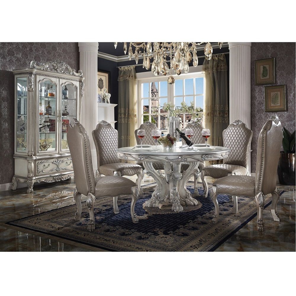 Dresden - Round Pedestal Dining Table - Vintage Bone White, photo 5 of 5