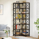 7 Tier Corner Bookshelf, Storage Unit For Living Room by HouseOfZazla