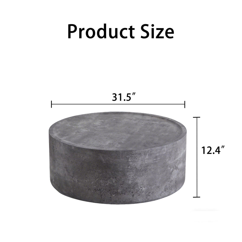 31.5" Round Coffee Table with Faux Concrete Finish, photo 6 of 7