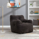 Soft Teddy Fabric Tufted Foam Bean Bag Chair With Teddy Fabric by HouseOfZazla