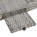 K&K 80" Outdoor Wicker Chaise Lounge Chairs Set of 2