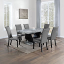 Caralin - Side Chair (Set of 2) - Gray Synthetic Leather & Black